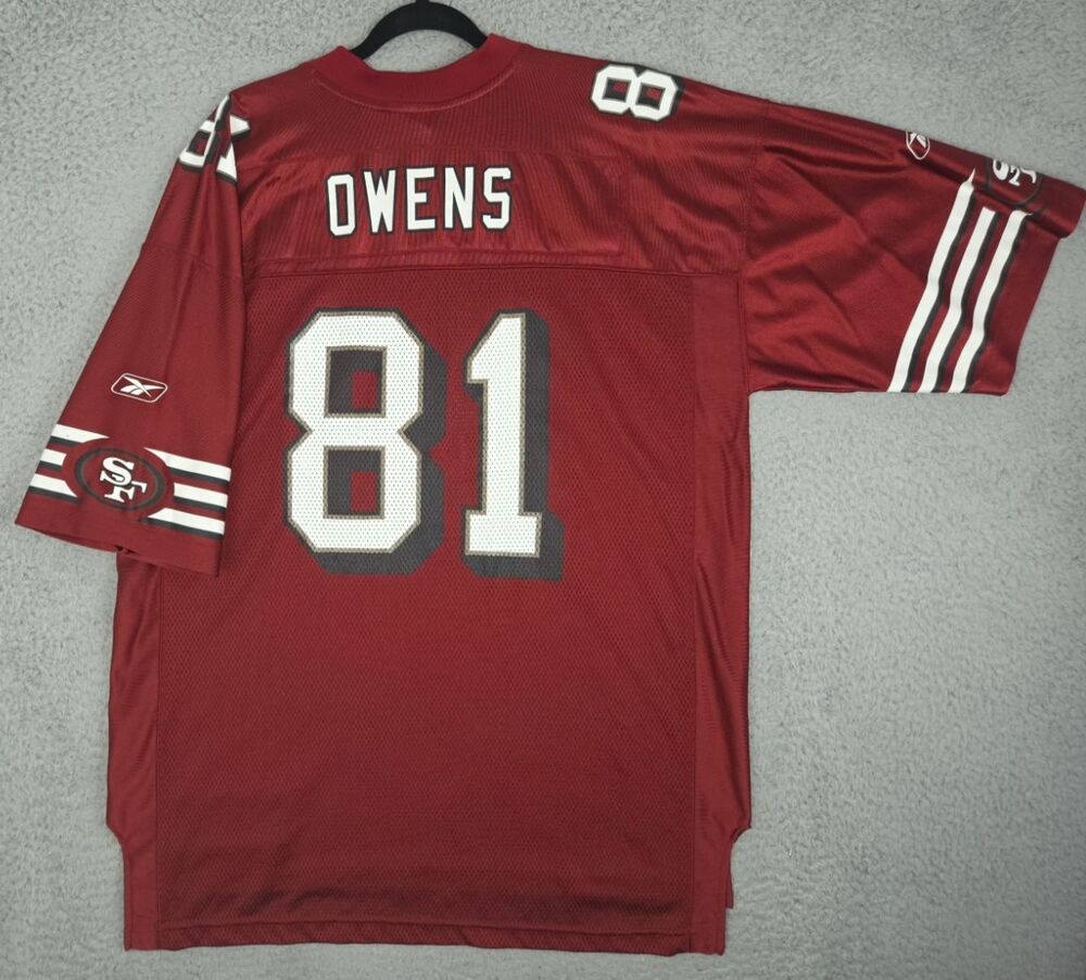 Vintage Y2K Reebok Jersey Terrell Owens San Francisco 49ers Mens XL 50 Red EUC